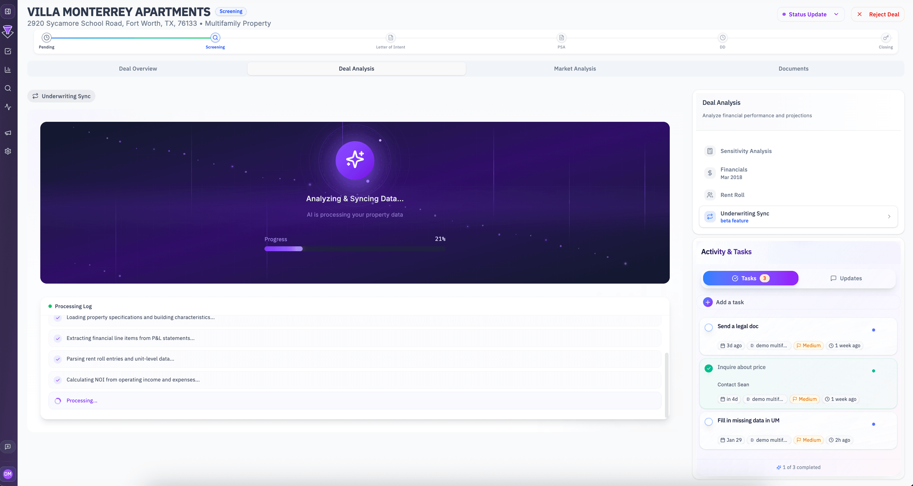 Underwriting model sync with Excel integration